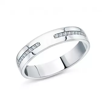 Платиновое обручальное кольцо с бриллиантами