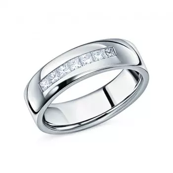 Платиновое обручальное кольцо с бриллиантами