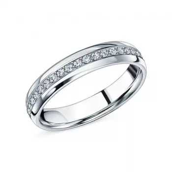 Платиновое обручальное кольцо с бриллиантами