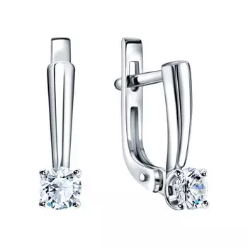 Платиновые серьги с бриллиантами природными