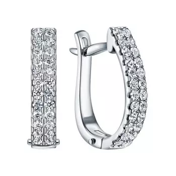 Платиновые серьги с бриллиантами природными