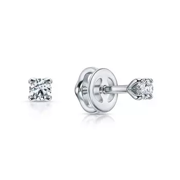 Платиновые серьги с бриллиантами природными