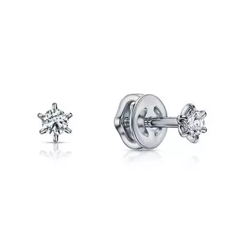 Платиновые серьги с бриллиантами природными