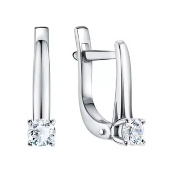 Платиновые серьги с бриллиантами природными