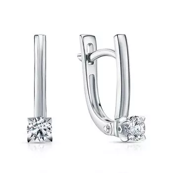 Платиновые серьги с бриллиантами природными