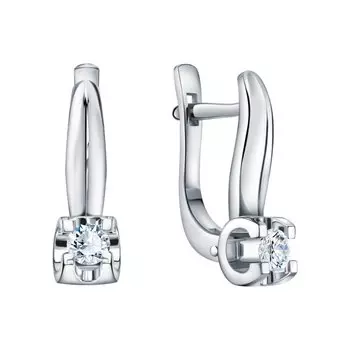 Платиновые серьги с бриллиантами природными