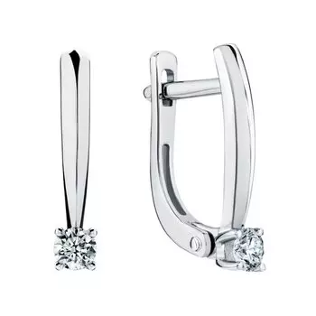 Платиновые серьги с бриллиантами природными