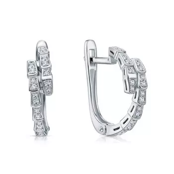 Платиновые серьги с бриллиантами природными