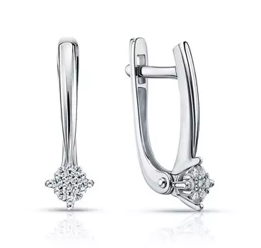 Платиновые серьги с бриллиантами природными