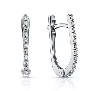 Платиновые серьги с бриллиантами природными