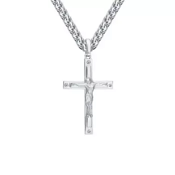 Платиновый крест-подвеска с бриллиантами