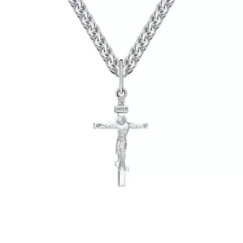 Платиновый крест-подвеска с бриллиантом