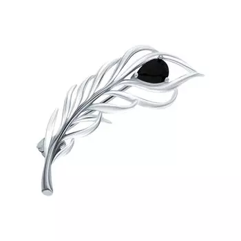 Серебряная брошь с агатом природным