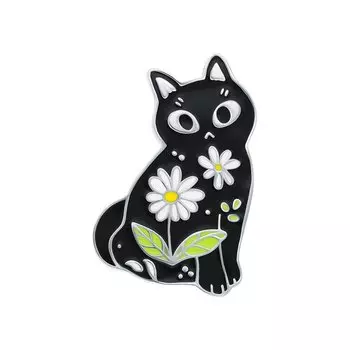 Серебряная брошь с эмалью