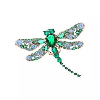 Серебряная брошь с фианитами