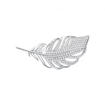 Серебряная брошь с фианитами