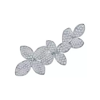 Серебряная брошь с фианитами