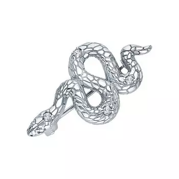 Серебряная брошь с фианитами