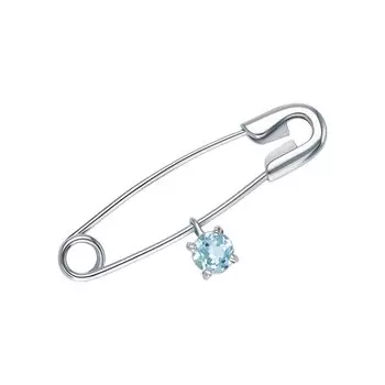 Серебряная брошь с топазами природными