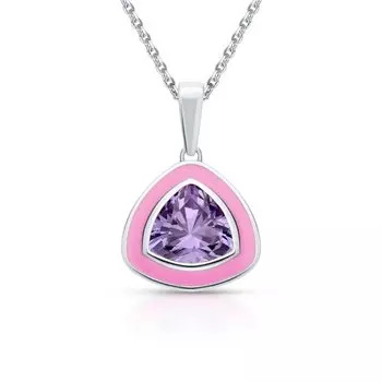 Серебряная подвеска - брелок с эмалью и фианитами