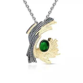 Серебряная подвеска с агатами природными