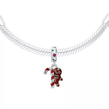 Серебряная подвеска с эмалью, фианитами и корундом