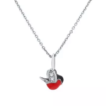 Серебряная подвеска с эмалью и фианитами