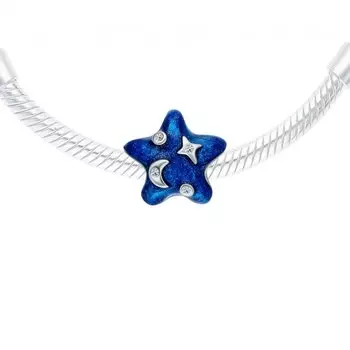 Серебряная подвеска с эмалью и фианитами