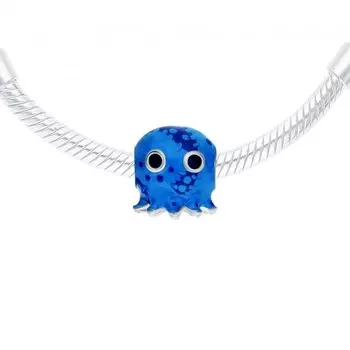 Серебряная подвеска с эмалью и фианитами