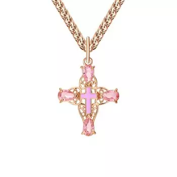 Серебряная подвеска с эмалью и фианитами