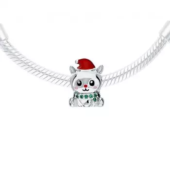 Серебряная подвеска с эмалью и фианитами