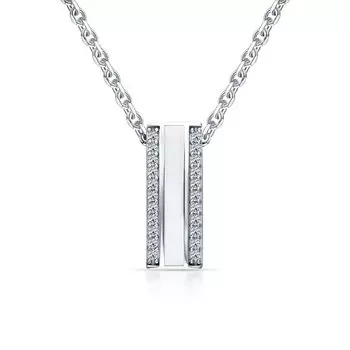 Серебряная подвеска с эмалью и фианитами