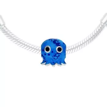 Серебряная подвеска с эмалью и фианитами