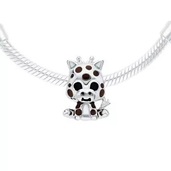 Серебряная подвеска с эмалью и фианитами