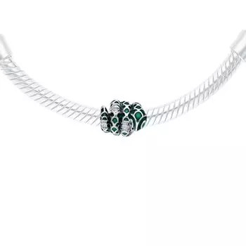 Серебряная подвеска с эмалью и фианитами