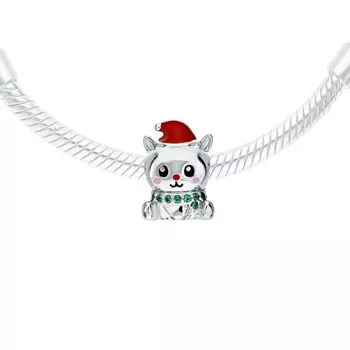 Серебряная подвеска с эмалью и фианитами