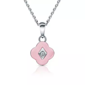 Серебряная подвеска с эмалью и фианитом