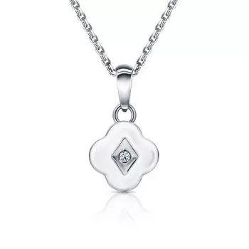 Серебряная подвеска с эмалью и фианитом