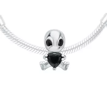 Серебряная подвеска с эмалью и фианитом