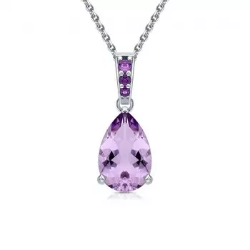 Серебряная подвеска с аметистами природными
