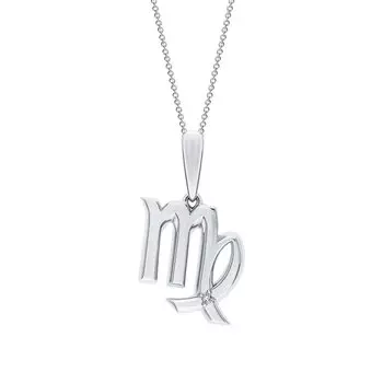 Серебряная подвеска с бриллиантами Дева