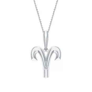 Серебряная подвеска с бриллиантами Овен