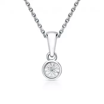 Серебряная подвеска с бриллиантами природными