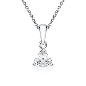 Серебряная подвеска с бриллиантами природными