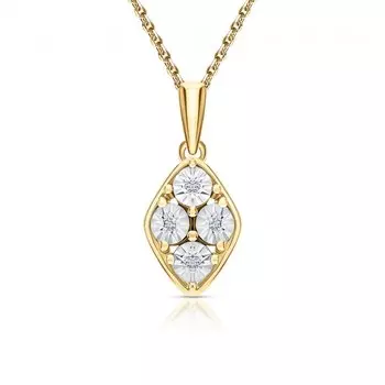 Серебряная подвеска с бриллиантами природными