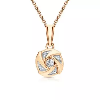 Серебряная подвеска с бриллиантами природными