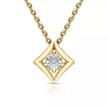 Серебряная подвеска с бриллиантами природными