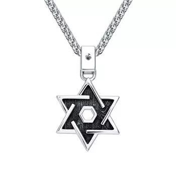 Серебряная подвеска с бриллиантами природными