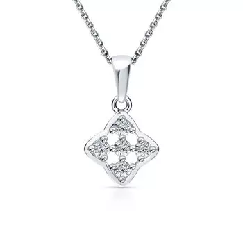 Серебряная подвеска с бриллиантами природными