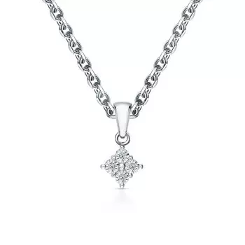 Серебряная подвеска с бриллиантами природными